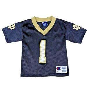 Champion Notre Dame Football Jersey Toddler 2T Navy Gold #1 Mesh Athletic Shirt